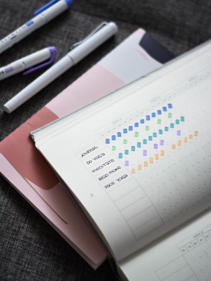 Habit tracker page in a journal